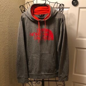 The North Face Men's Hoodie in Gray with Red Accents NWOT